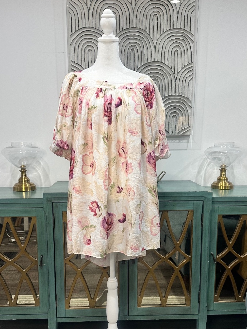 Floral Puff Sleeve Dress – Size M